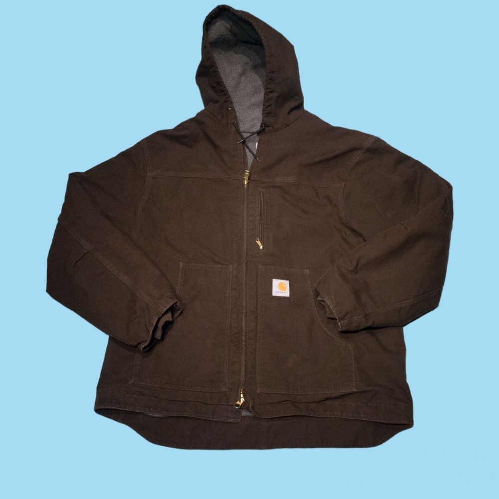 Vintage 00s Carhartt Hooded Fleece Lined Jacket C68DKB